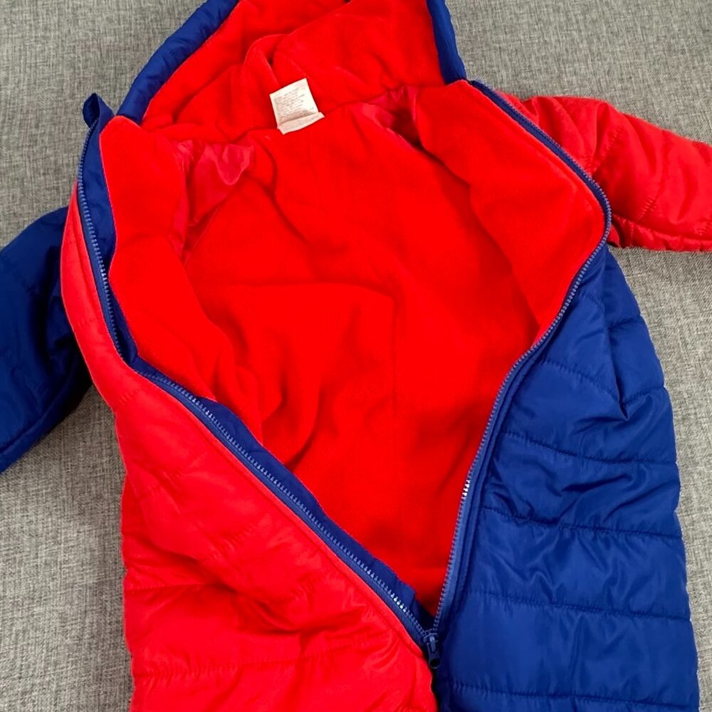 NEW!‎ First Impressions Baby Hooded Snowsuit Winter Jumpsuit Blue Red 18 months - Picture 12 of 14
